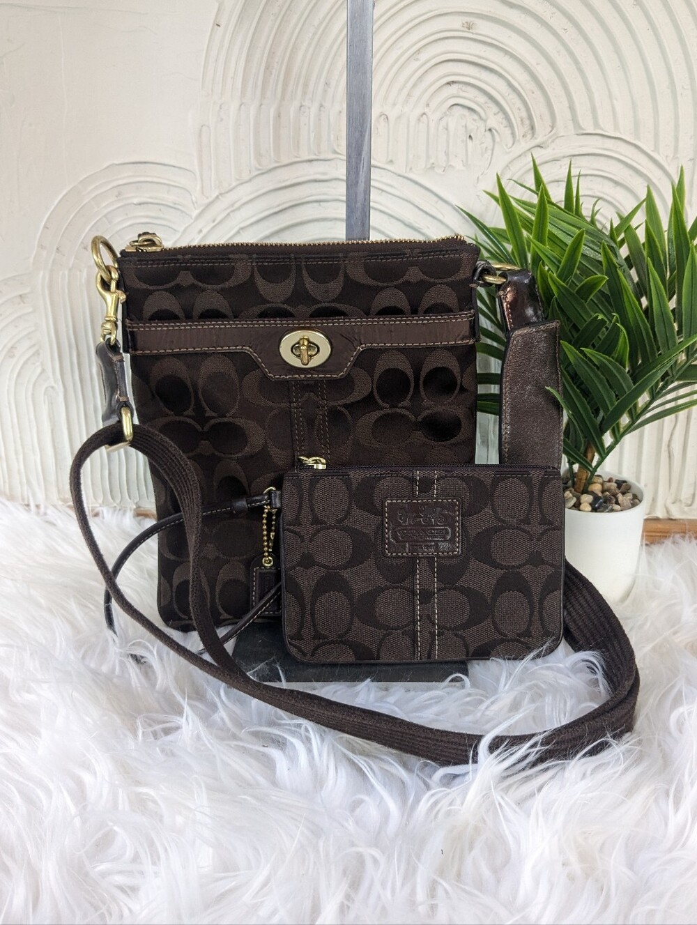 Coach Signature Crossbody & Wristlet Bundle